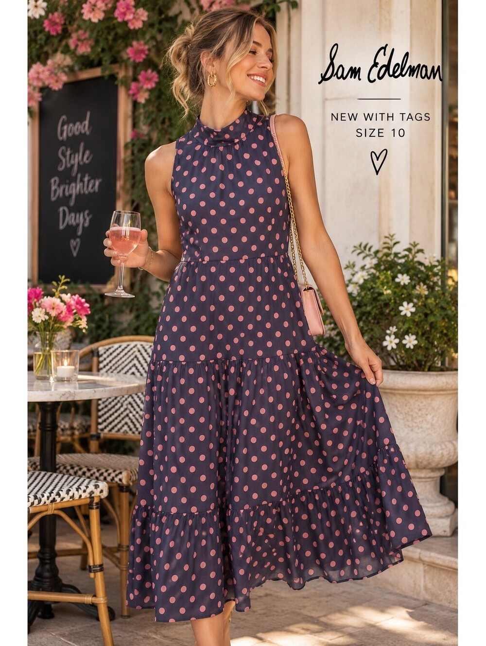 New With Tags | Sam Edelman | Sz 10 | Polka Dot Tiered Maxi